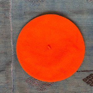 Orange Wool Beret